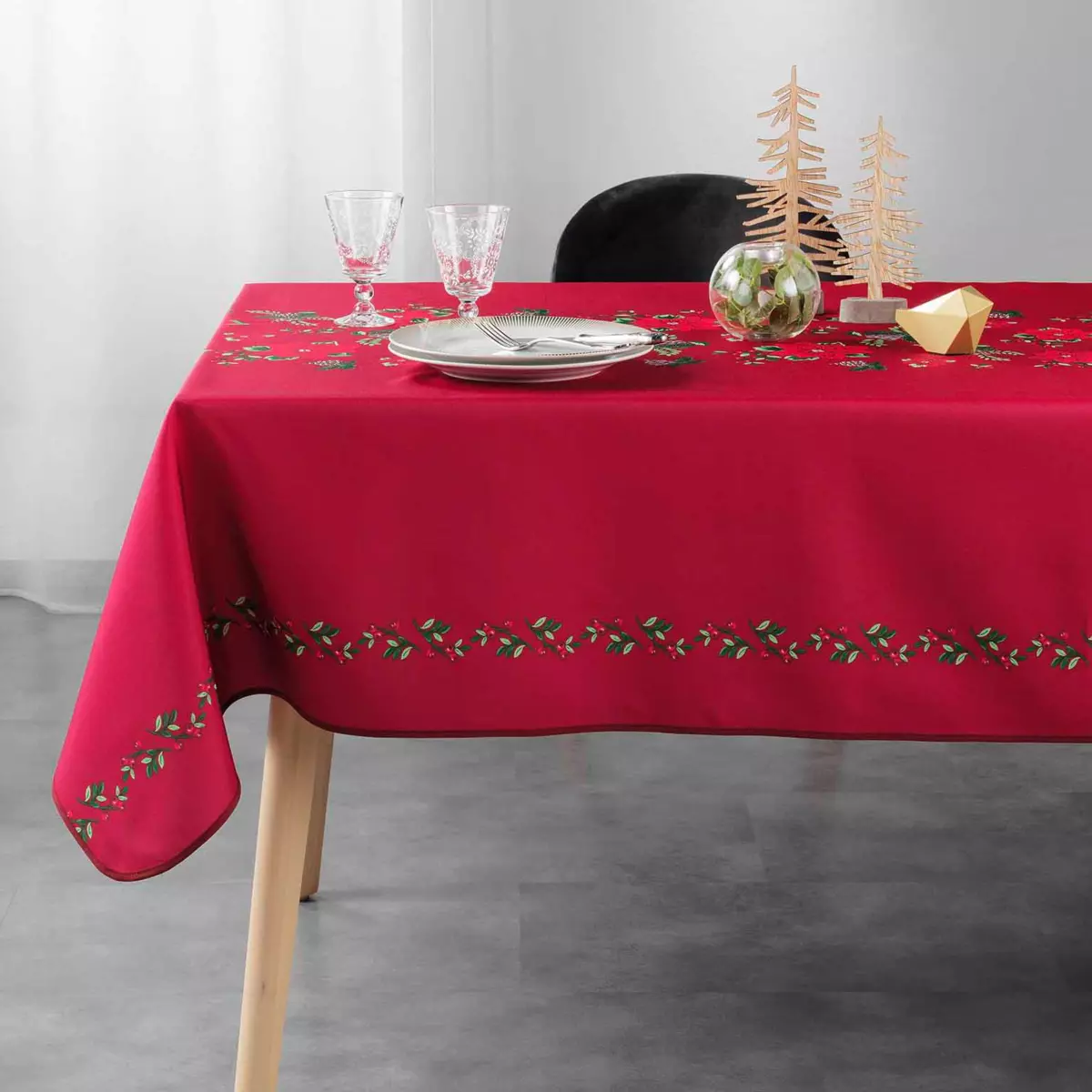 Nappe rectangulaire (L240 cm) Isadora Rouge 4