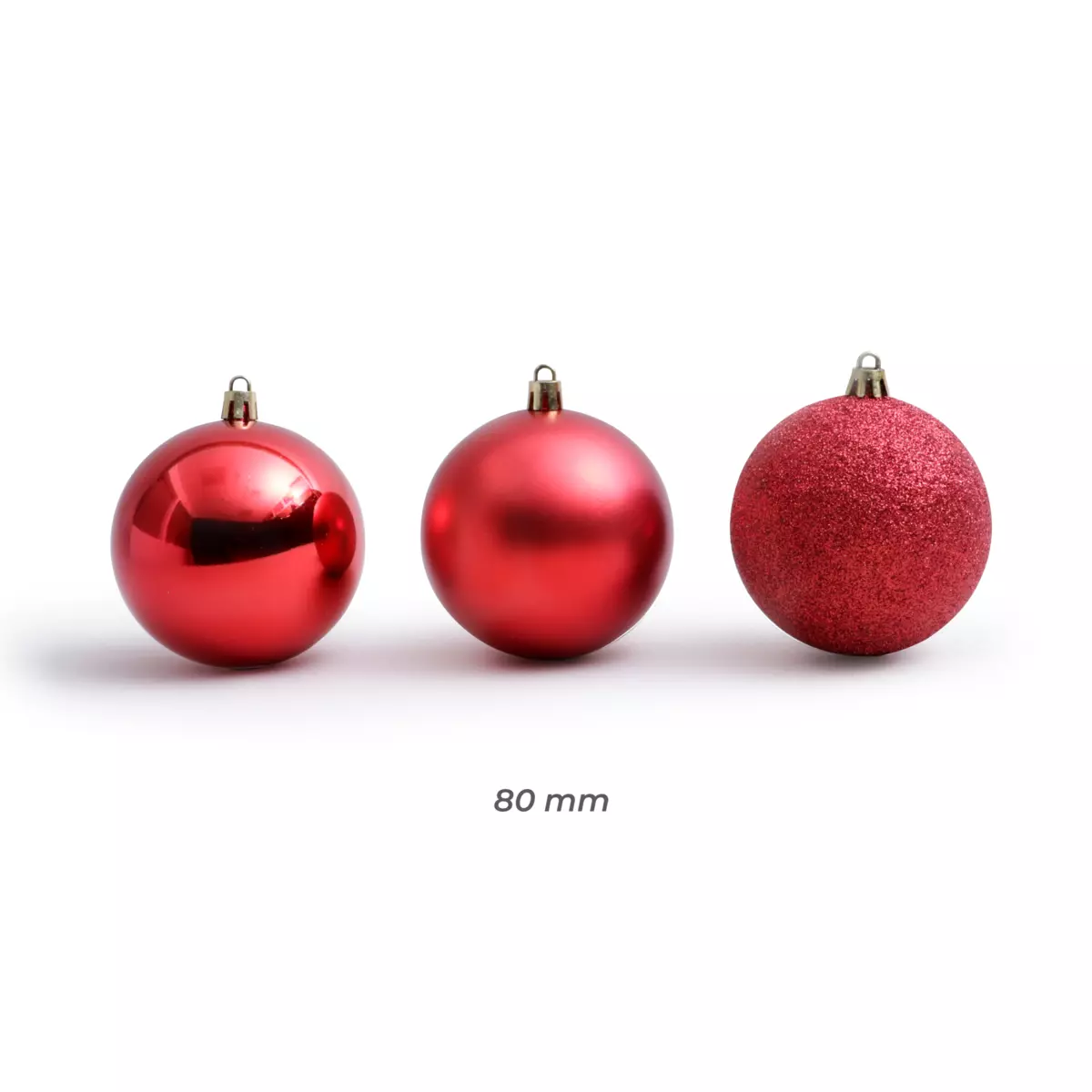 30er Set Weihnachtskugeln (D80 mm) New Alpine Rot 4