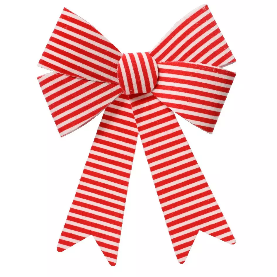 Set de 2  Noeud polyester rayures rouge et blanc 1