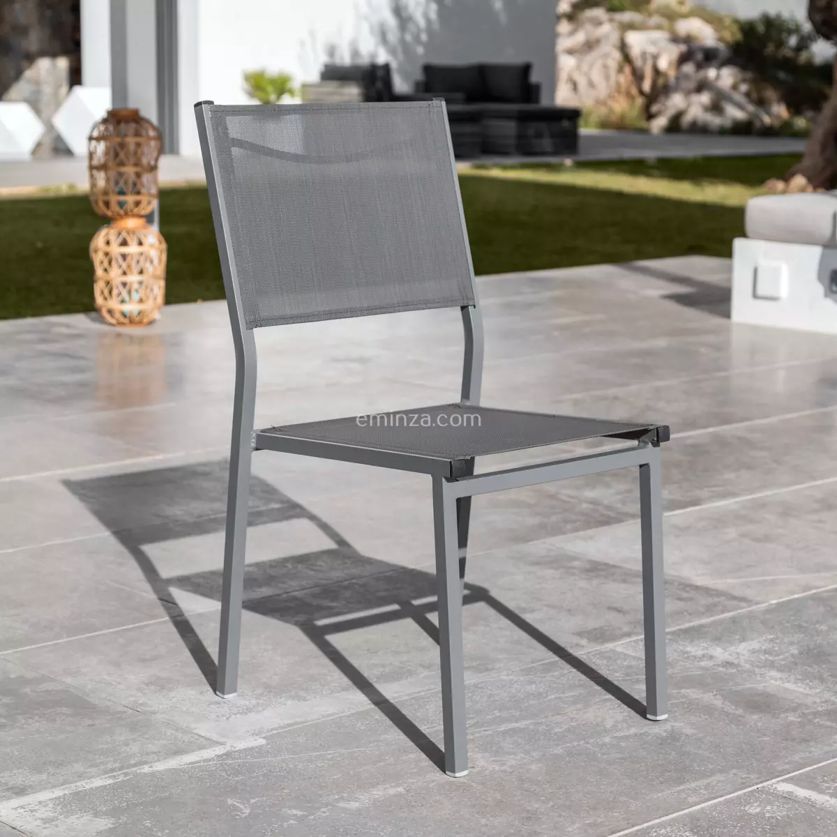 Stapelbarer Gartenstuhl Murano Aluminium - Schiefergrau