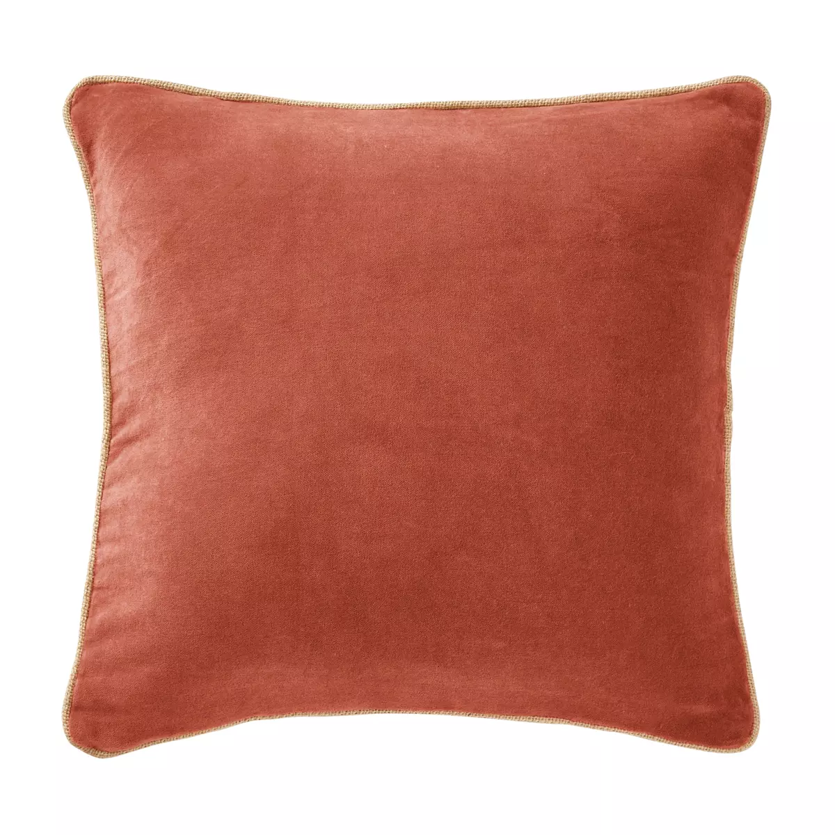 Coussin carré velours de coton (45 cm) César Terracotta 1