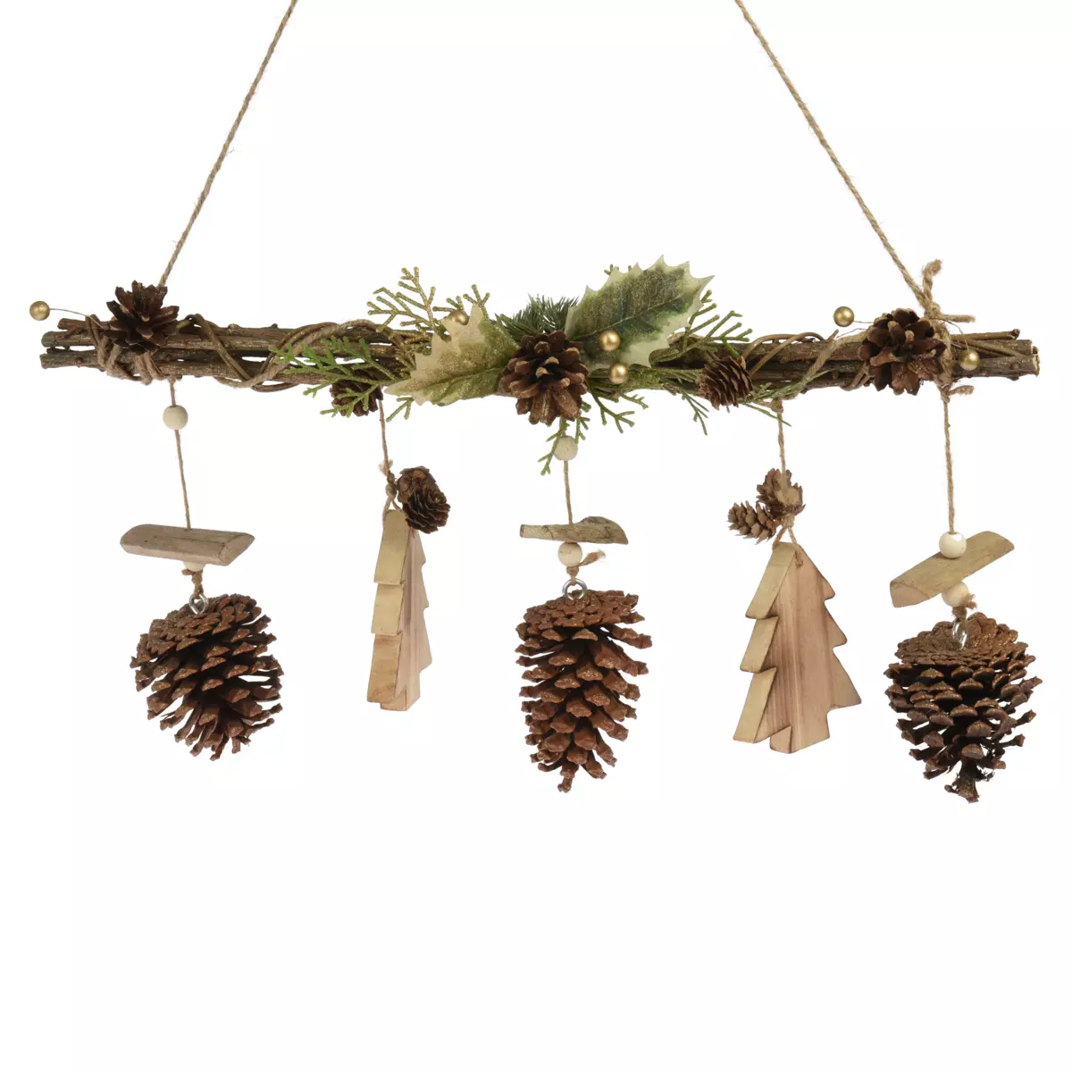 Hangdecoratie met dennenappels en dennen Bruin