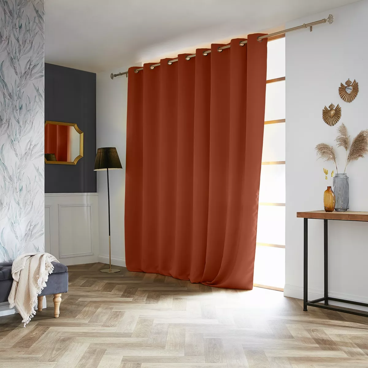 Rideau obscurcissant  (280 x 260 cm) Dark Terracotta