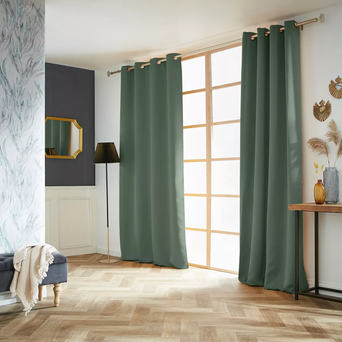 Rideau obscurcissant (140 x 280 cm) Dark Vert romarin