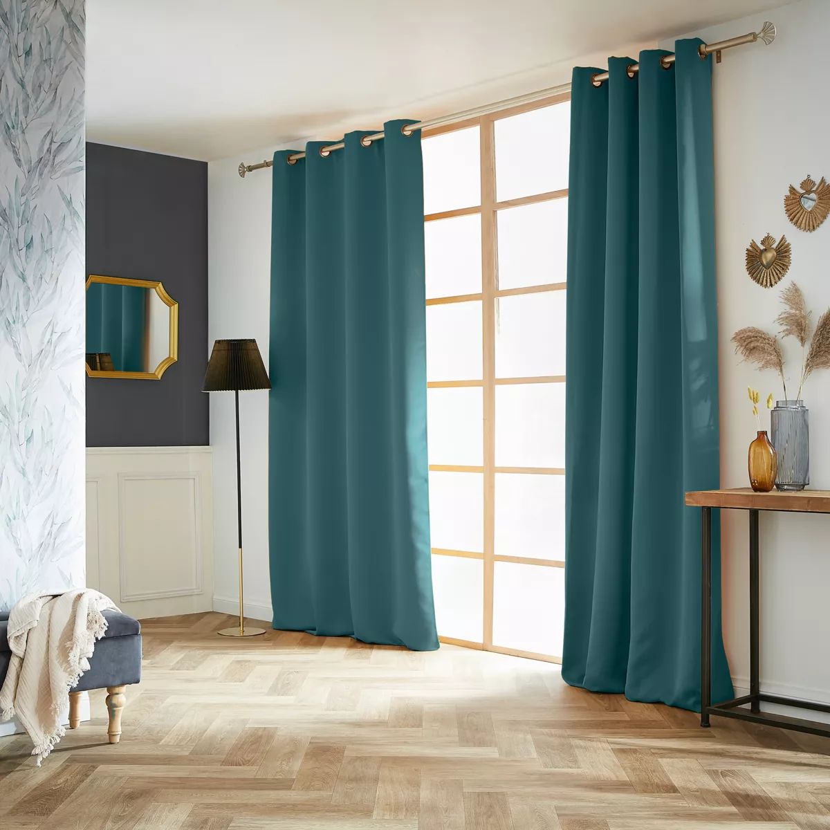 Rideau obscurcissant (140 x 280 cm) Dark Bleu canard