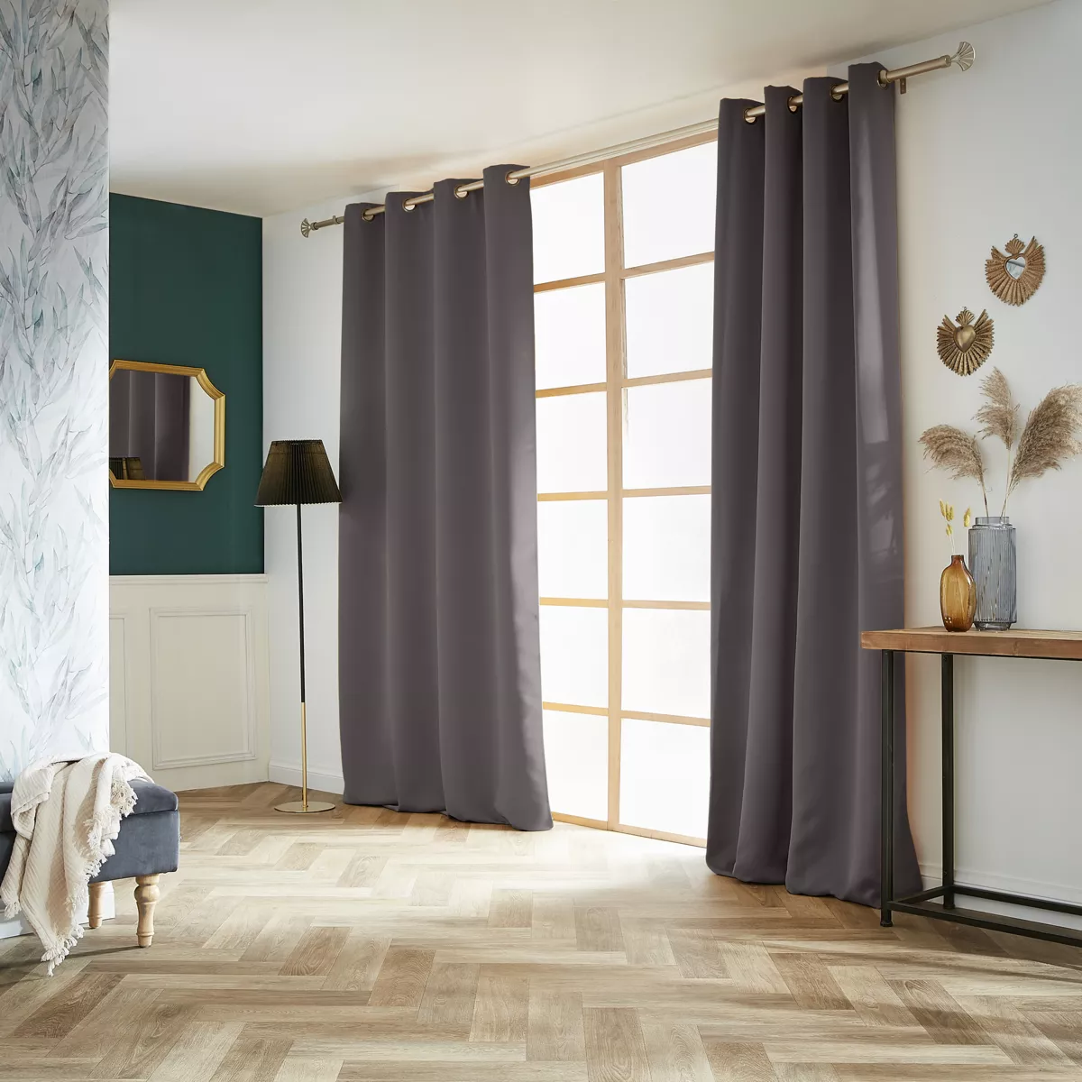Cortina opaca (140 x 260 cm) Obscure Gris Antracita