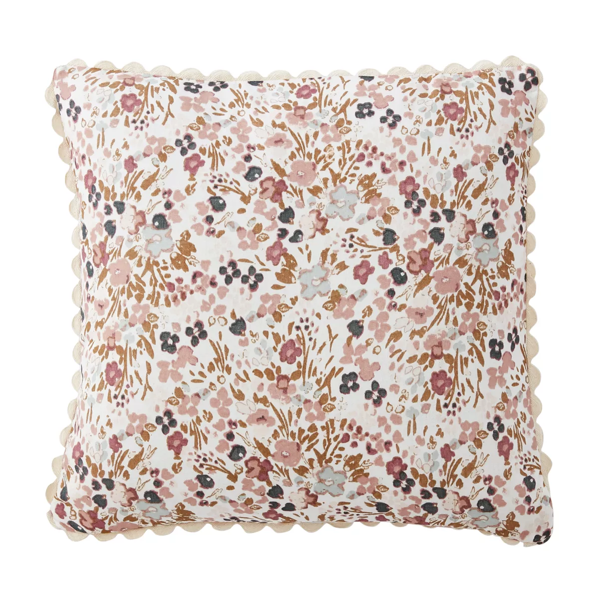 Coussin carré gaze de coton (40 cm) Constance Beige pampa