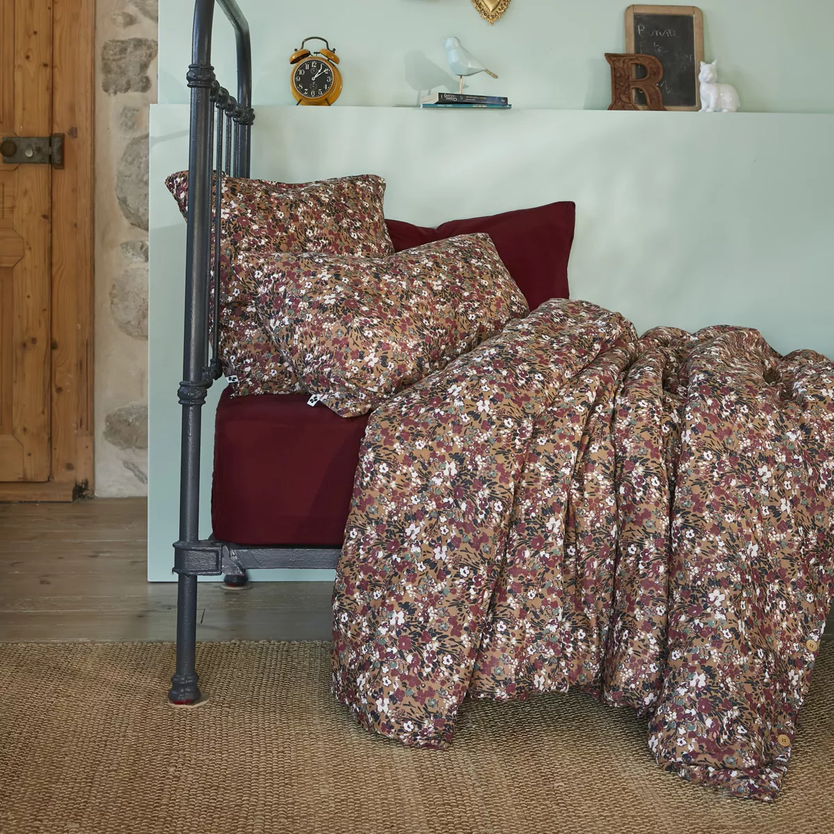 Funda Nórdica en gasa de algodón (140 cm) Constance Camel