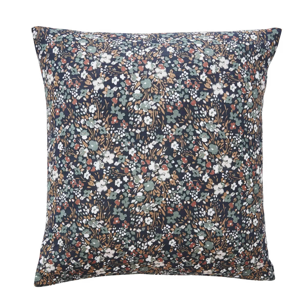 Funda de almohada cuadrada en gasa de algodón (60 cm) Constance Azul noche