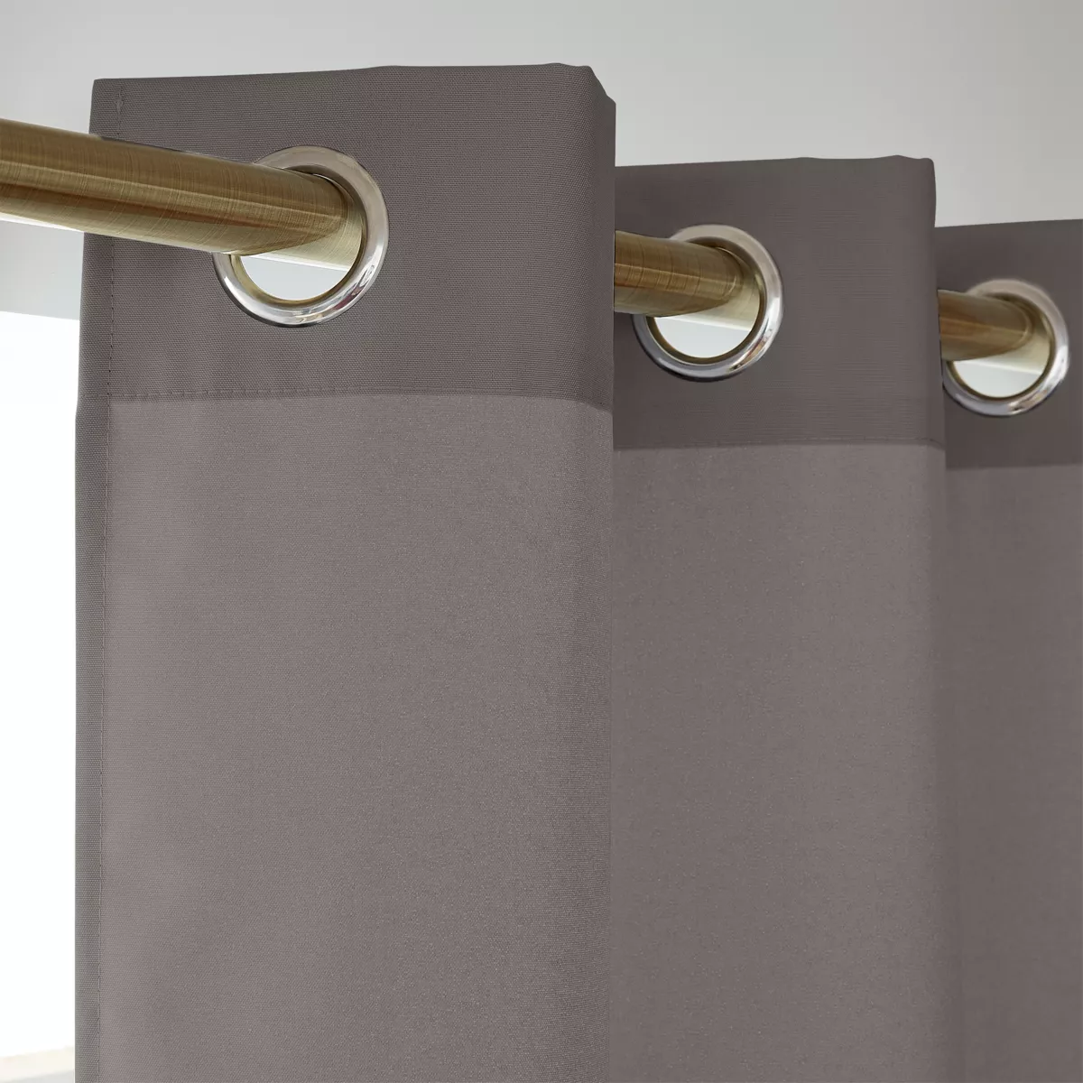 EM RIDEAU A OEILLETS 140 x 240 CM POLYESTER UNI THERMIQUE SUMMIT TAUPE