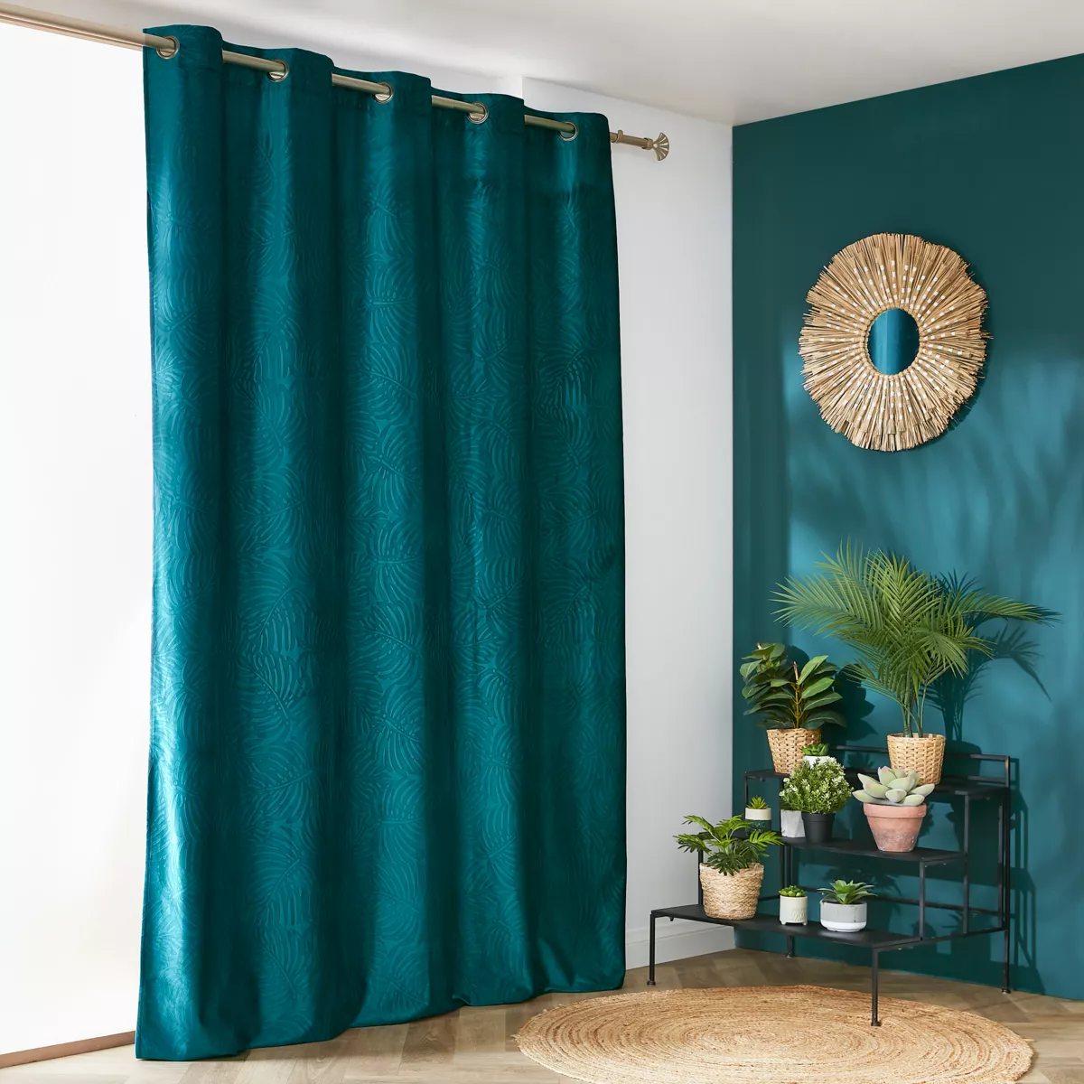 Verduisteringsgordijn (180 x 260 cm) Fern Petrolblauw