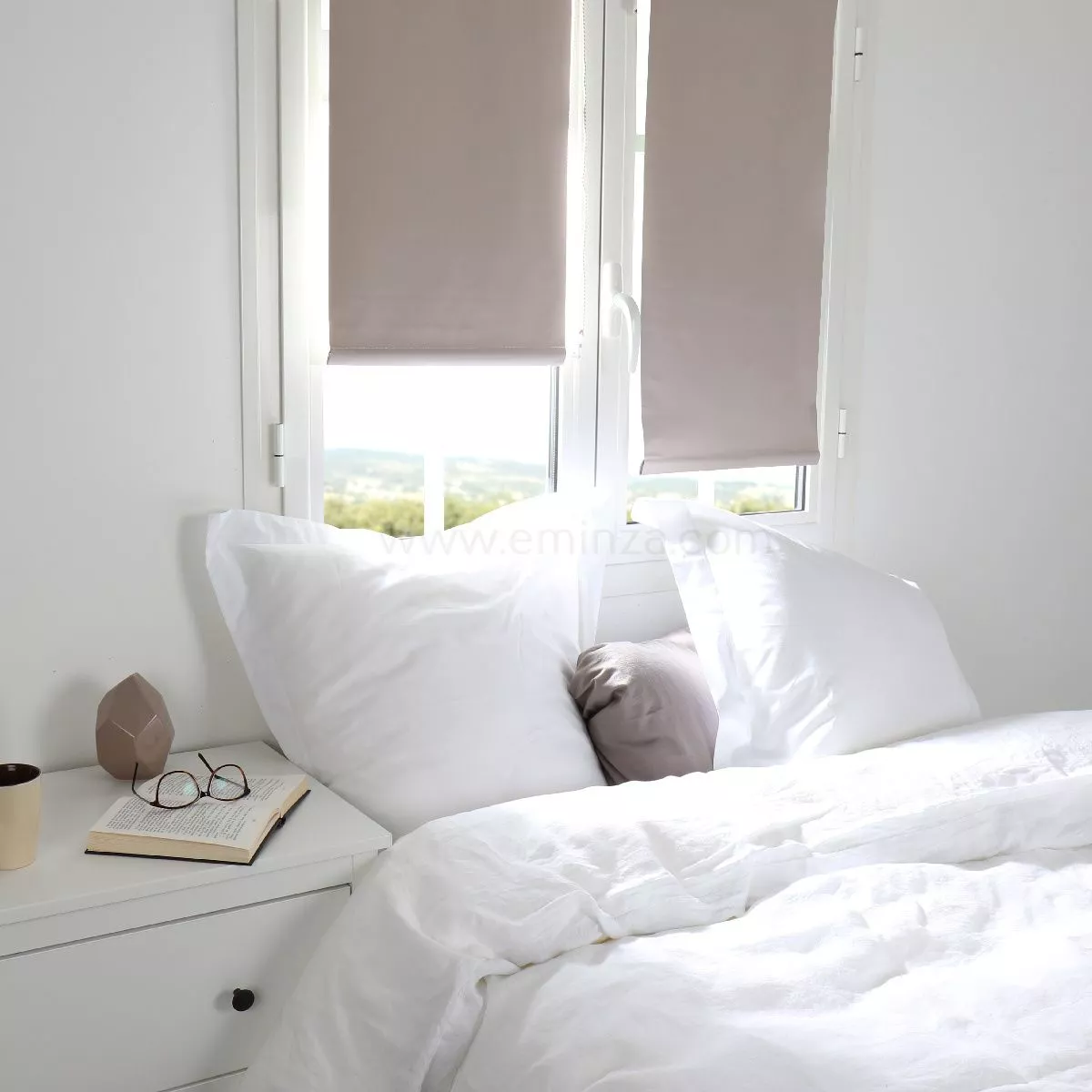Tenda a rullo oscurante Tinta unita (60 X alt. 90 cm) Beige