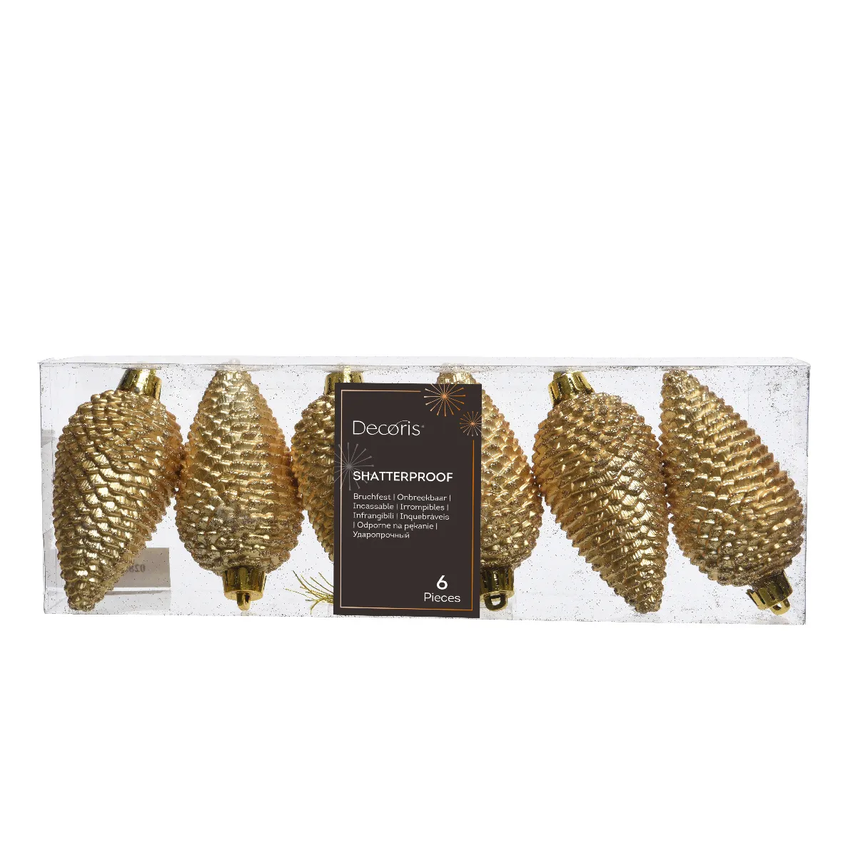 Set di 6 pigne Alpine Oro