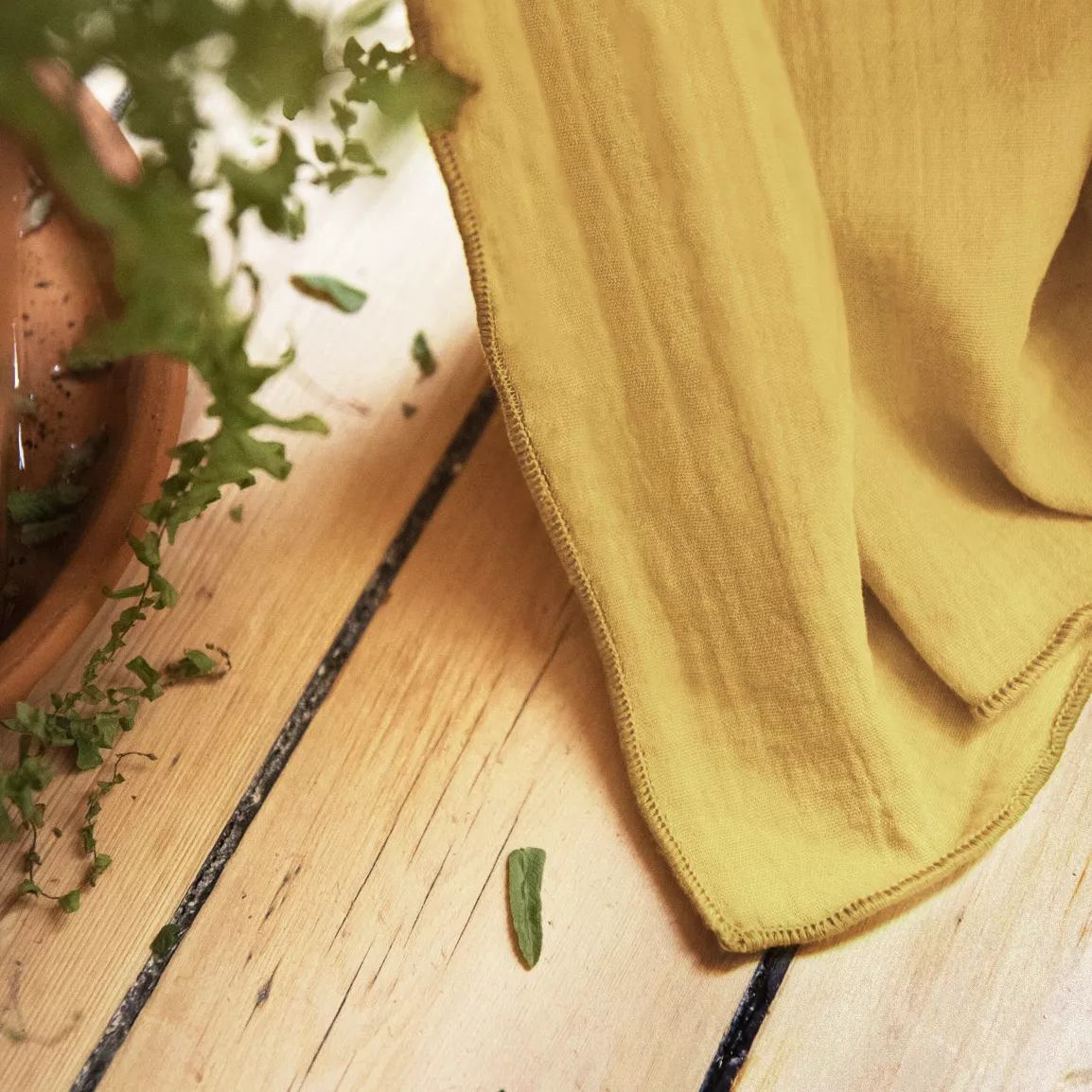 Cortina en gasa de algodón ajustable (180 x max 300 cm) Gaïa Amarillo safran 5