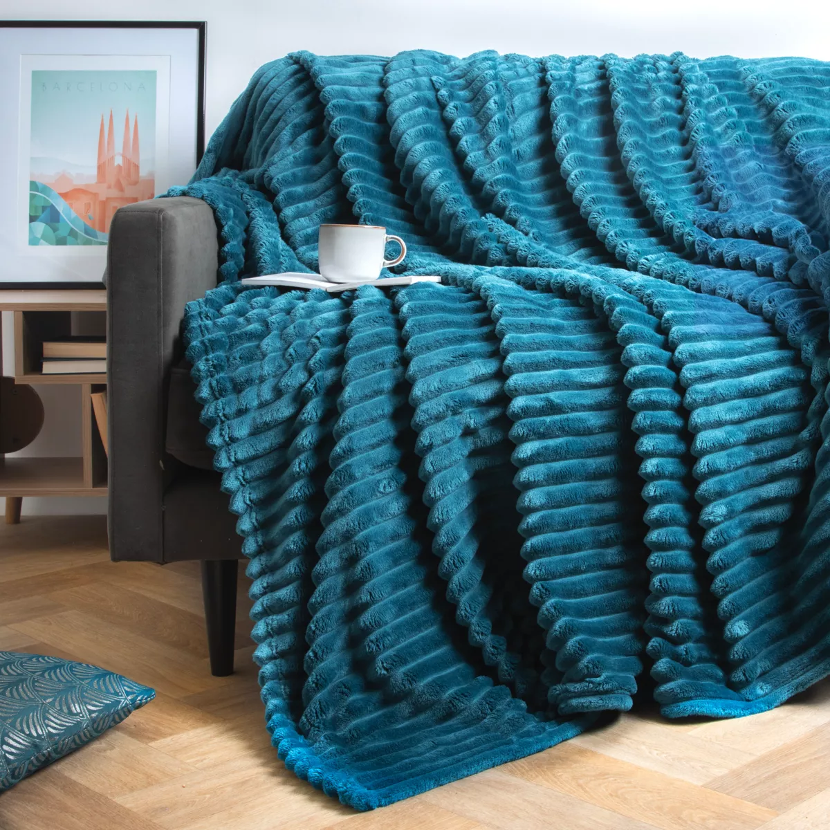 Manta tersa (220 cm) Kalie Azul 1