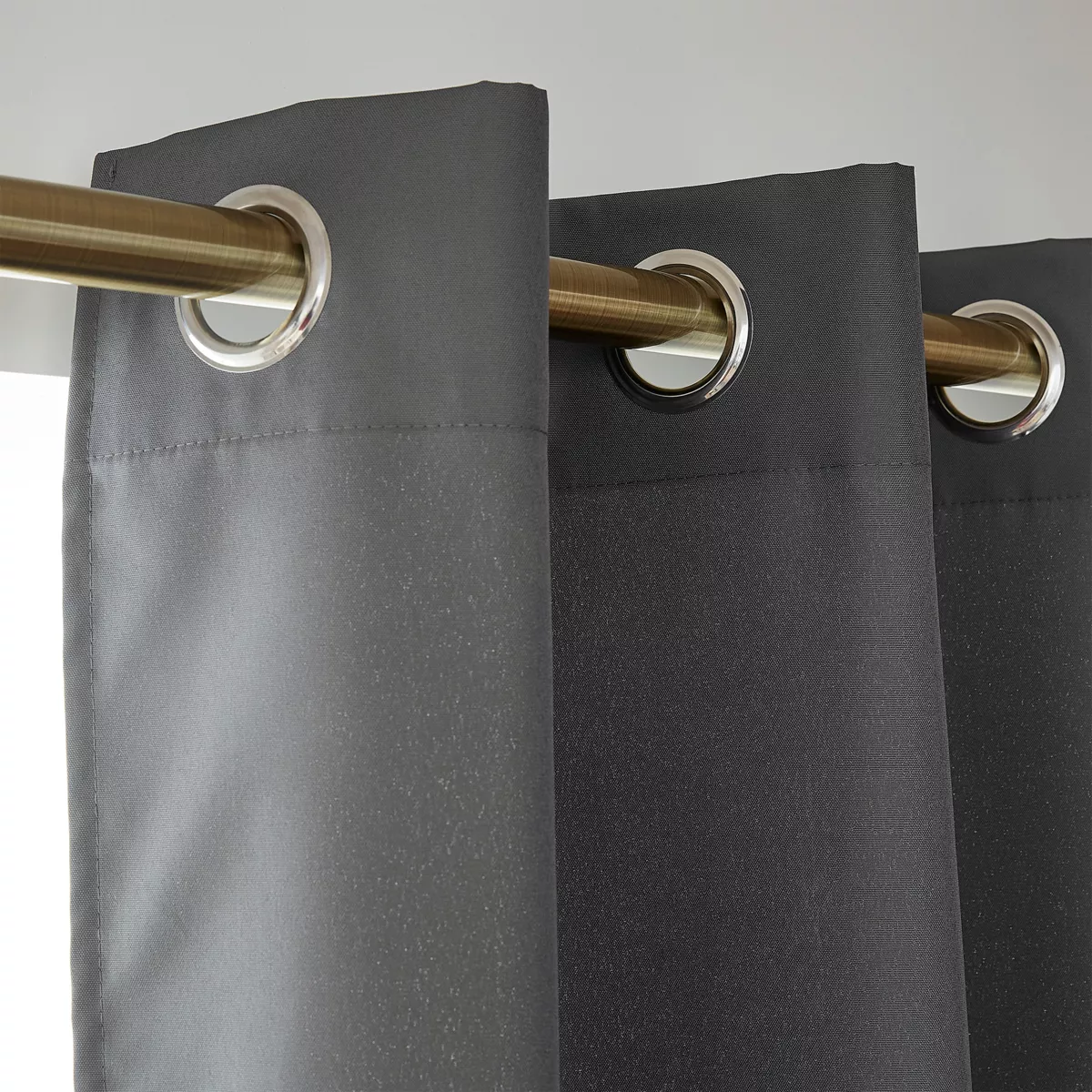 Cache Rideau Polyster Rideau thermique (180 x 260 cm) Summit Gris anthracite - Rideau ...