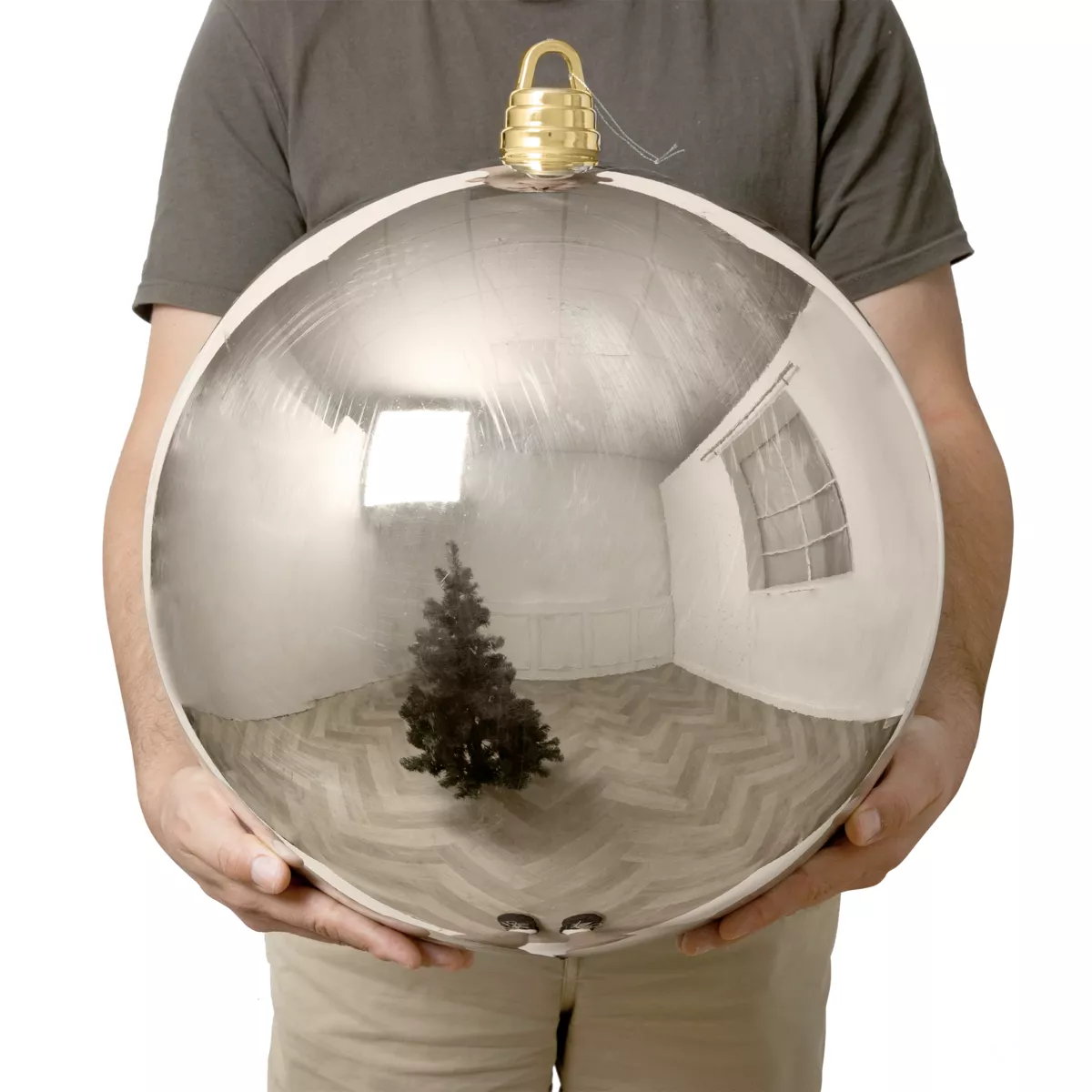 Weihnachtskugel (D400 mm) New Alpine XXL Perlweiß 1