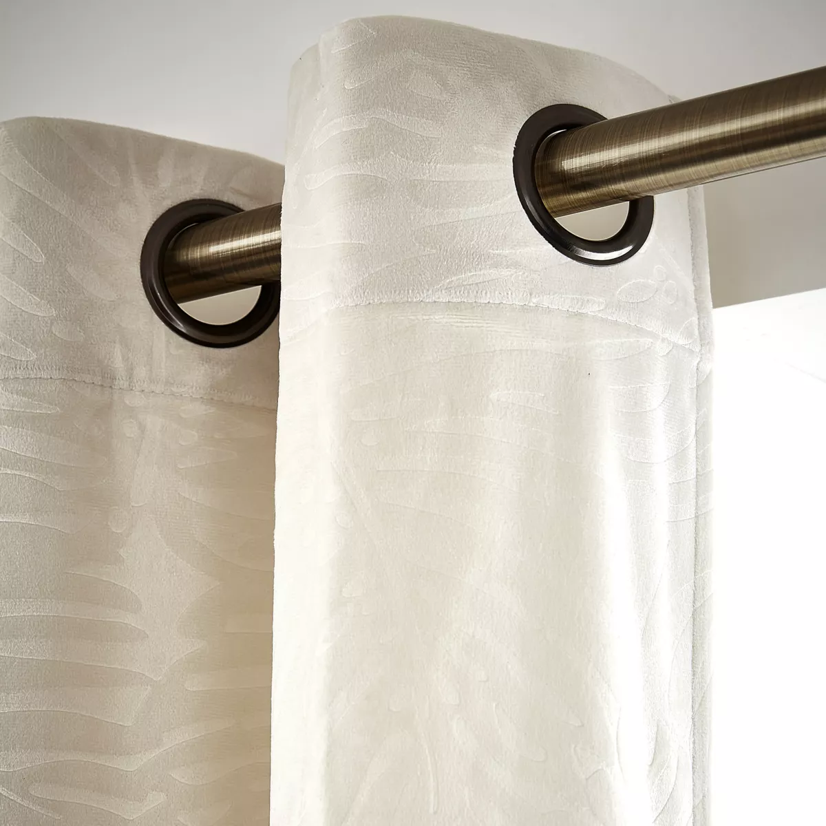 Tenda oscurante velluto (180 x 260 cm) Fern Ecru