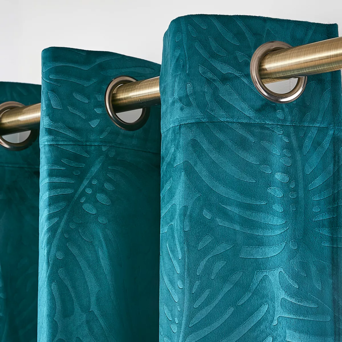 Cortina opaca terciopelo (140 x 280 cm) Fern Azul petróleo