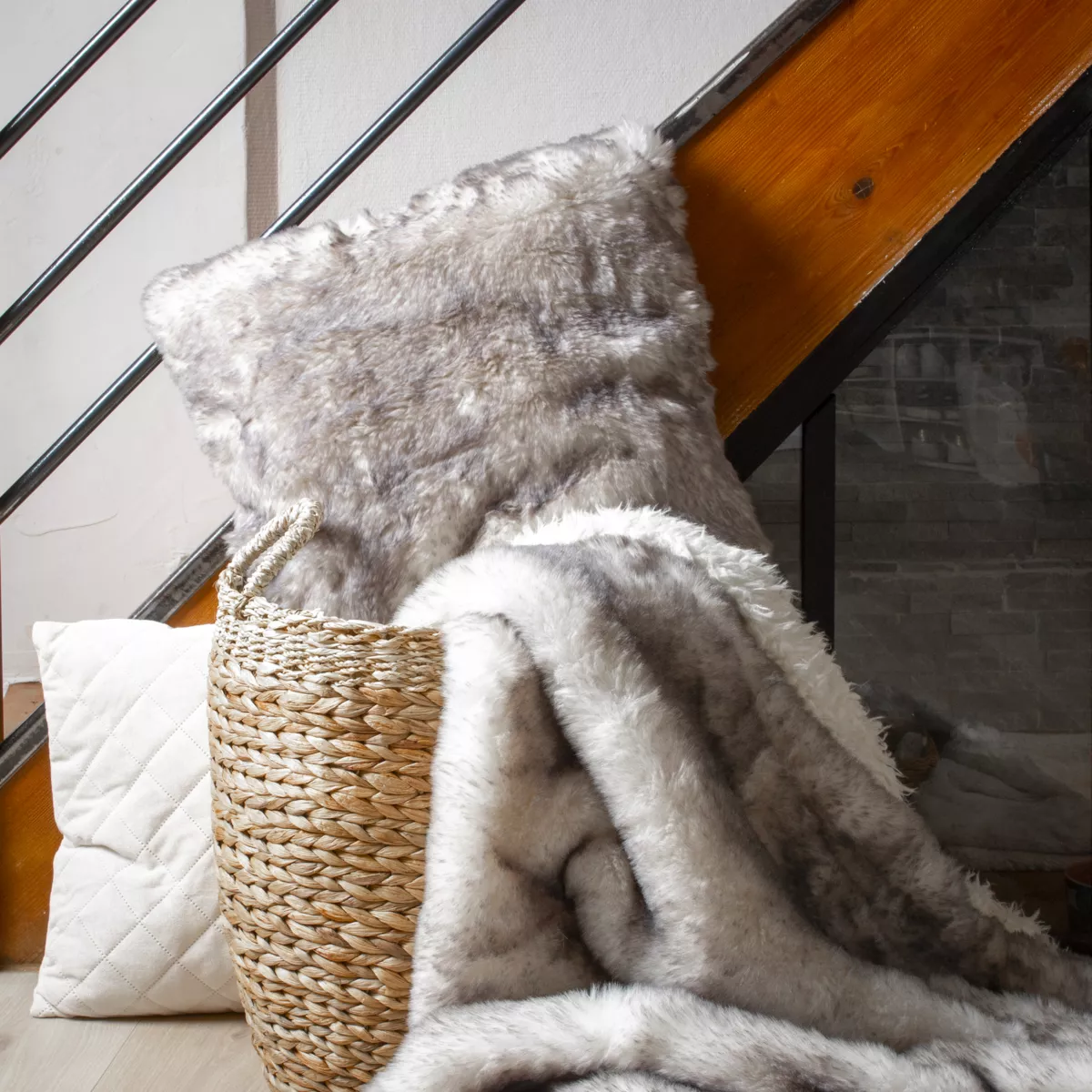 Coussin carré (50 cm) Bishorn Gris 3