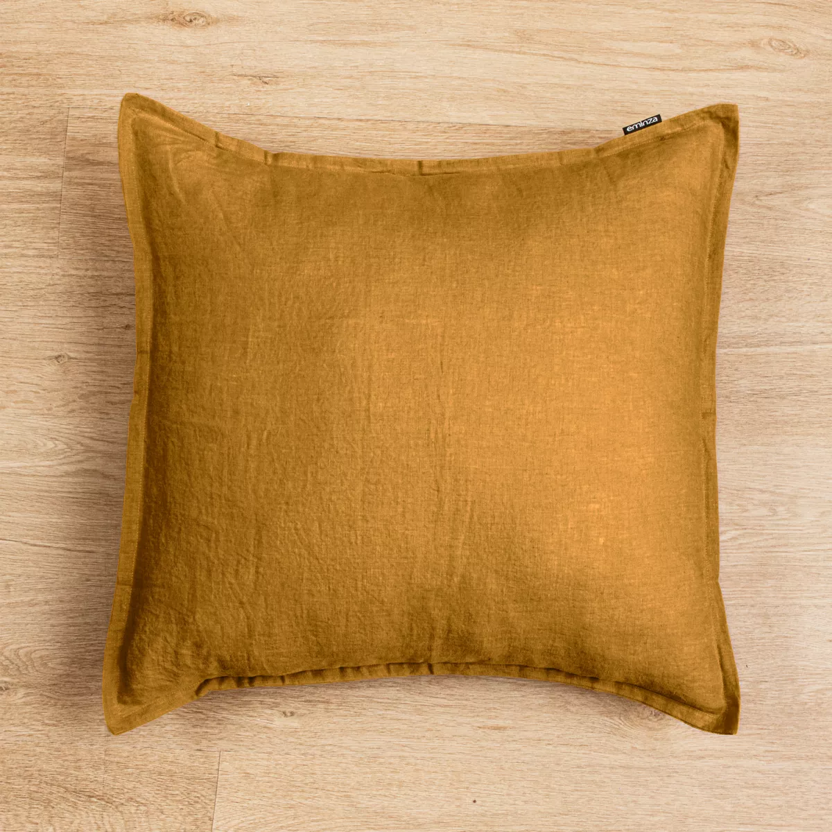 Kussensloop vierkant gewassen linnen (60 cm) Louise Karamel 1