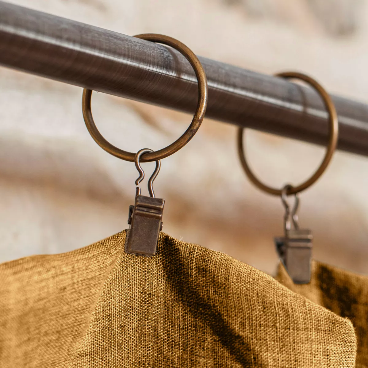 Tenda regolabile lino lavato (140 x max 270 cm) Louise Caramello 2