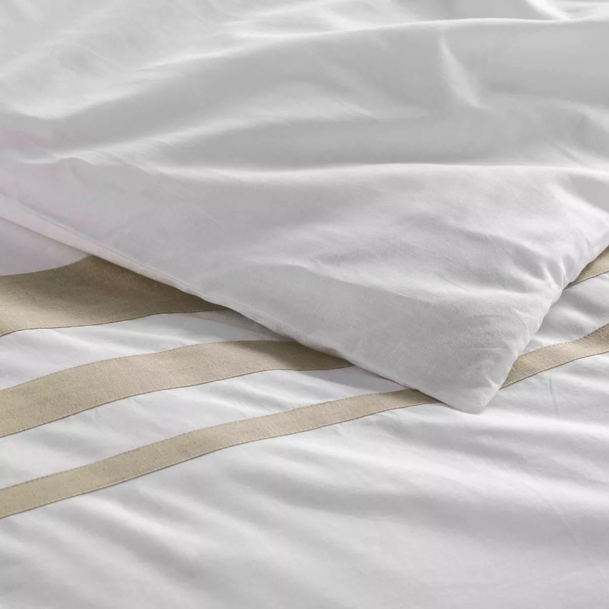 Funda nórdica y dos fundas en algodón (260 x 240 cm) Margaux blanco