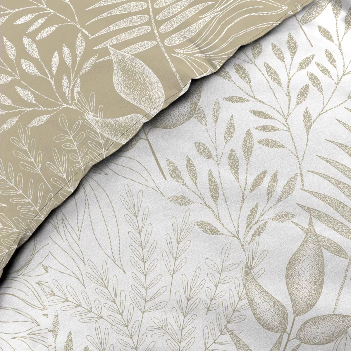 Funda nórdica y dos fundas en algodón (260 x 240 cm) Cassia Beige