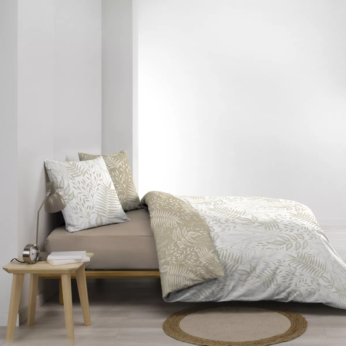Funda nórdica y dos fundas en algodón (260 x 240 cm) Cassia Beige