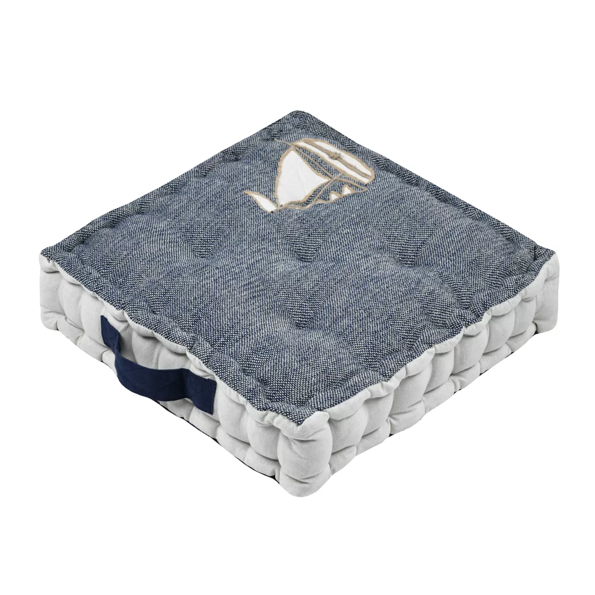 Coussin de sol coton (45 x 10 cm) Escale Bleu marine