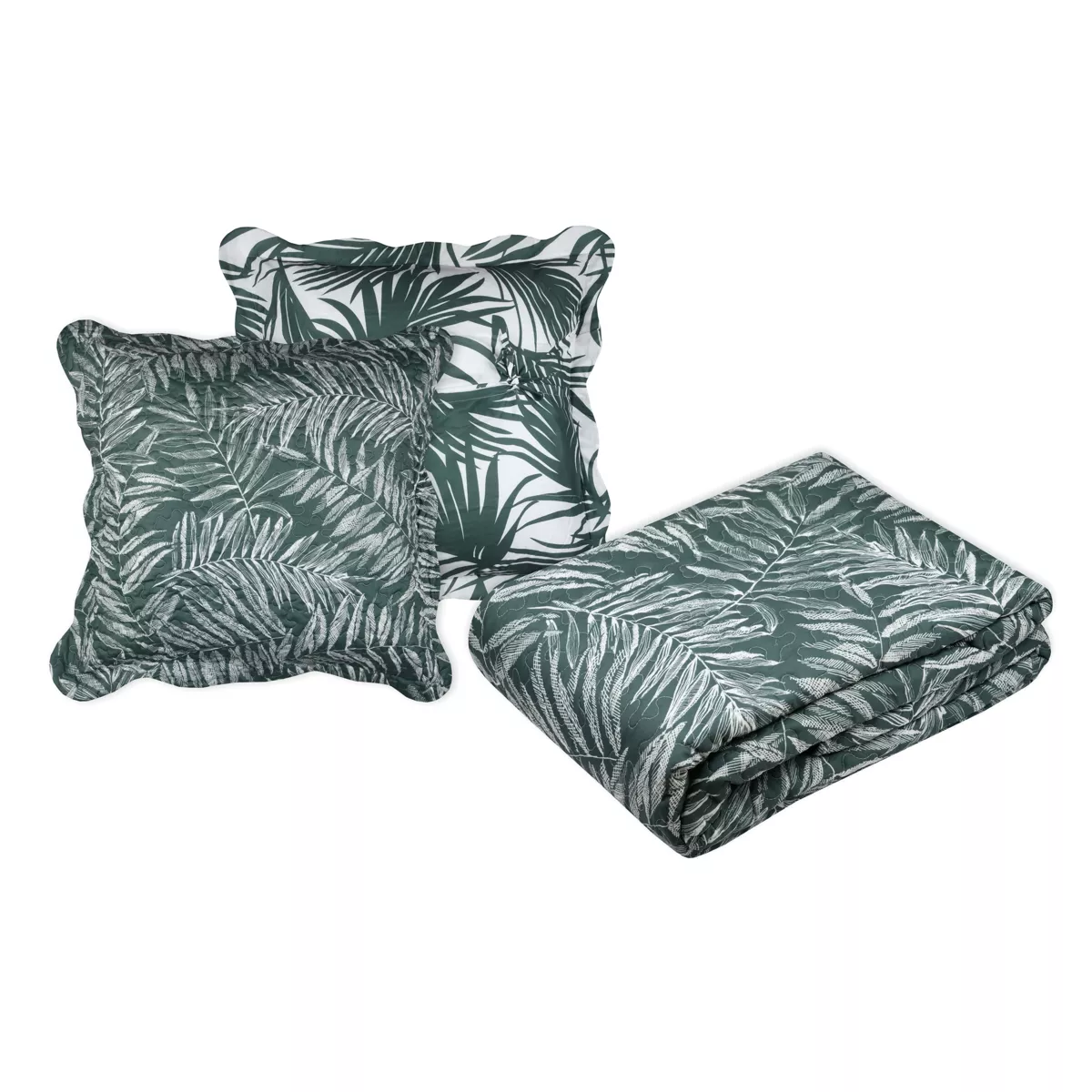Couvre-lit et taies d'oreiller (240 x 220 cm) Manisa Vert