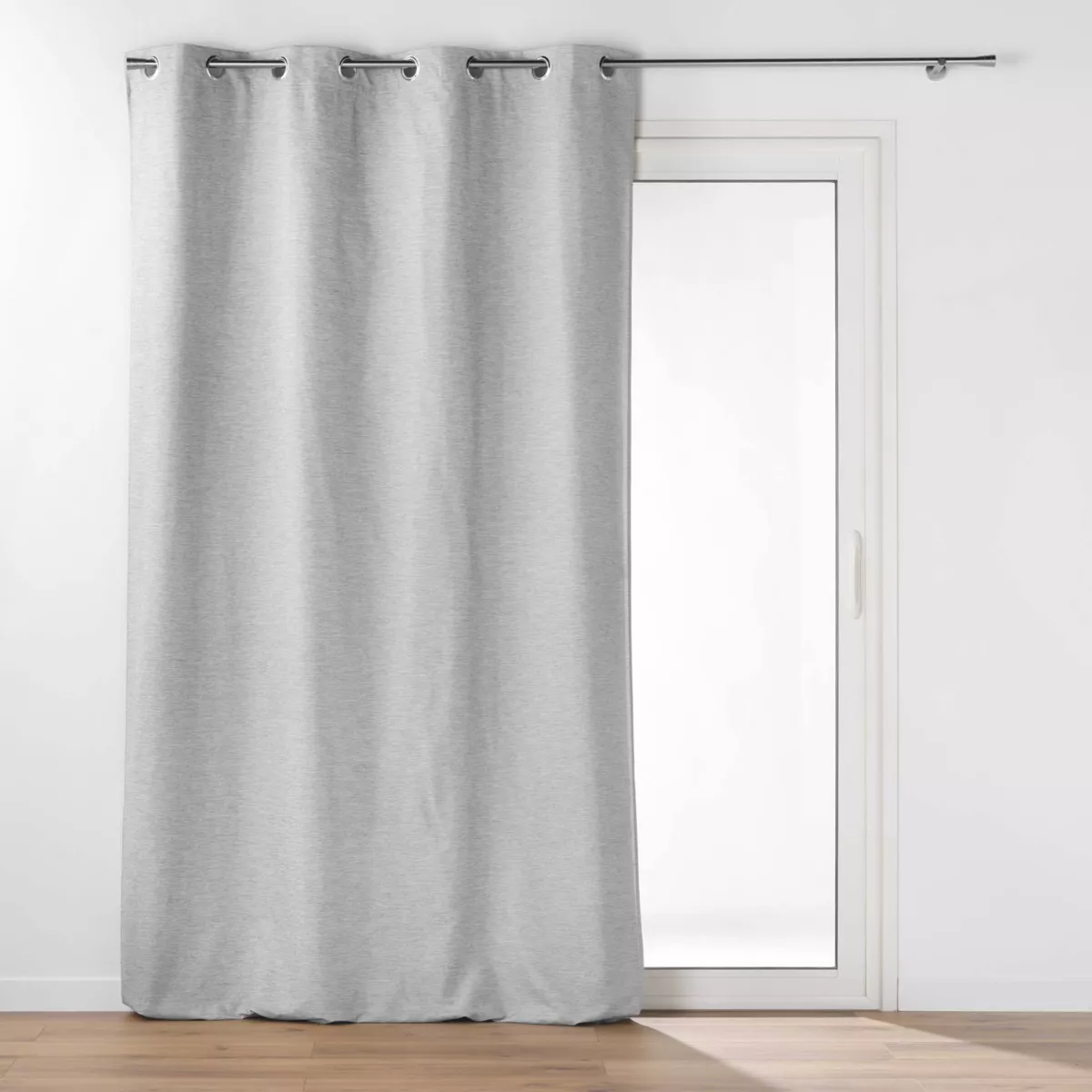 RIDEAU OEILLETS DOUBLURE AMOV. 140x260 CM CHAMBRAY/POLYESTER/TPU COVERLINE GRIS