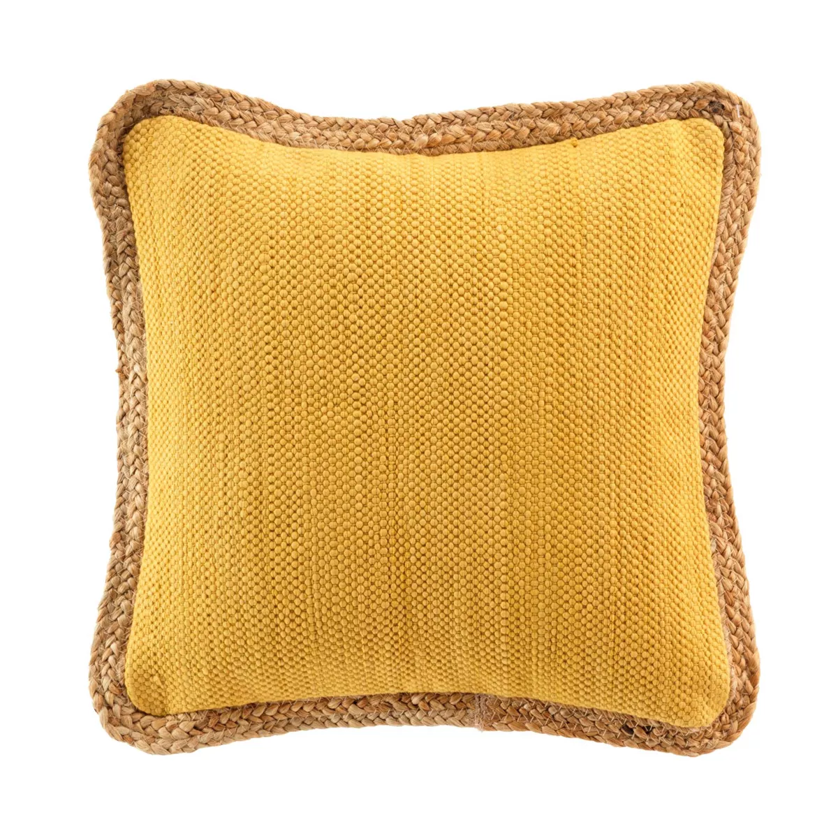 Cojín cuadrado en yute y algodón (45 x 45 cm) Akina Amarillo ocre
