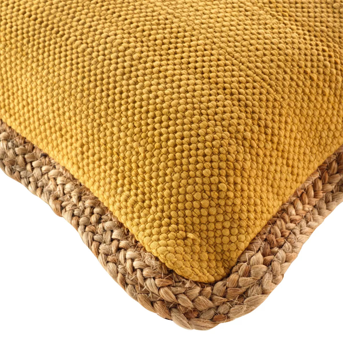 Cojín cuadrado en yute y algodón (45 x 45 cm) Akina Amarillo ocre