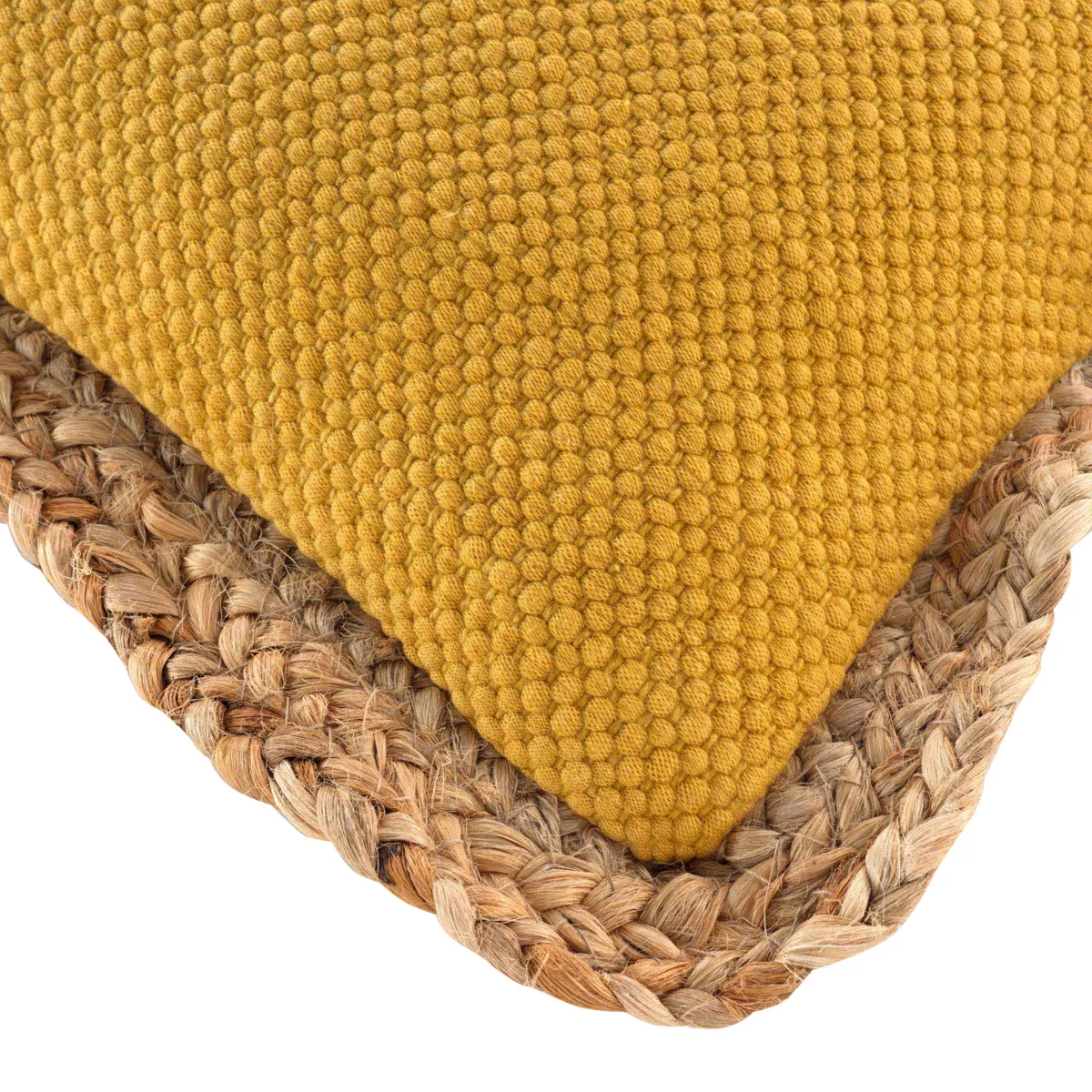 Cojín rectangular en yute y algodón (30 x 50 cm) Akina Amarillo ocre