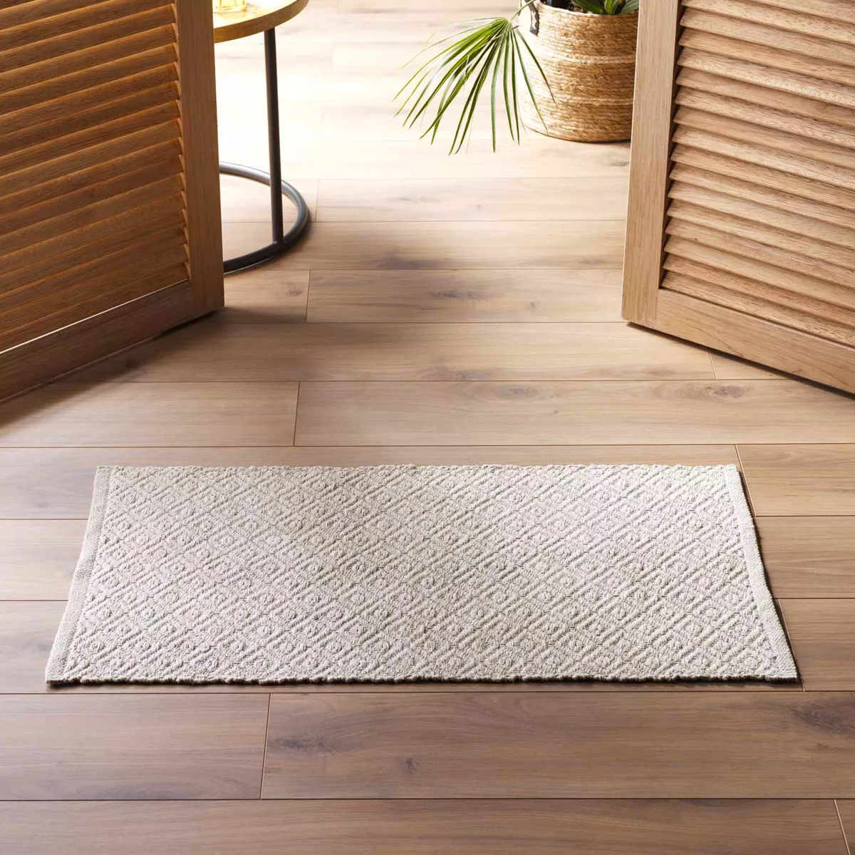 Tappeto In Cotone Firenze - 50x80 Cm - Colore Panna - Lavabile In Lavatrice - 2