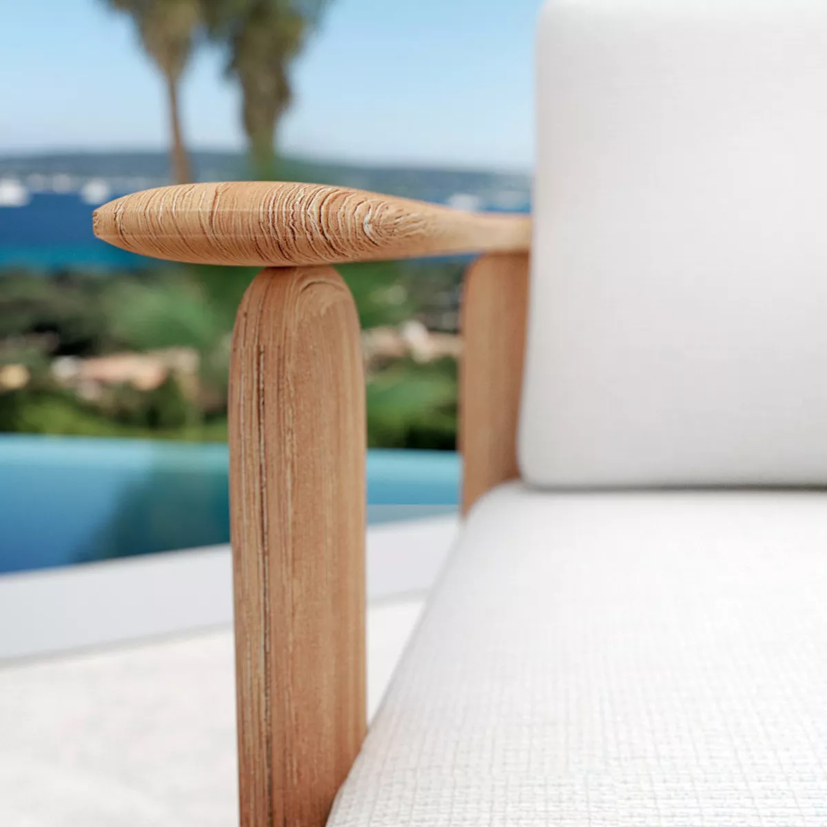 Fauteuil de jardin bois teck Java - Ecru