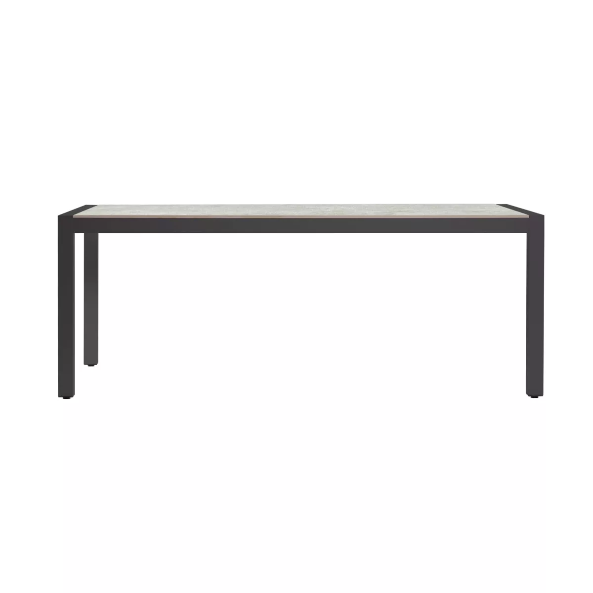 Mesa de jardín 8 personas Aluminio/Cerámica Modena (180 x 90 cm) - Gris antracita/Gris claro