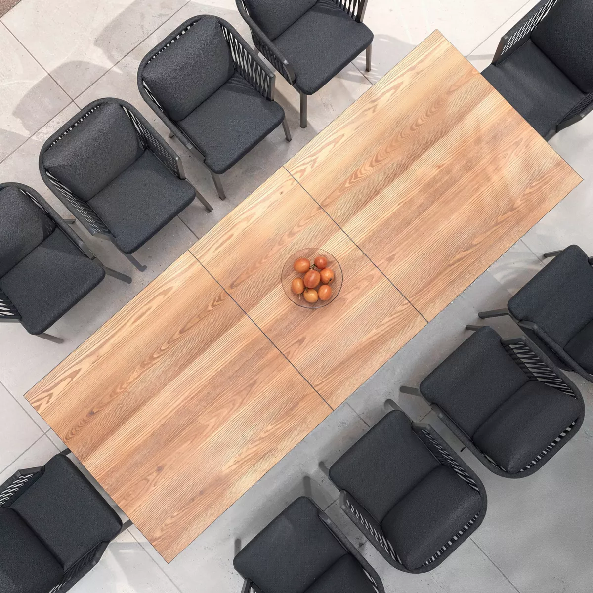 Table de jardin extensible aluminium 10 places (260 x 96 cm) Amalfi - Gris anthracite