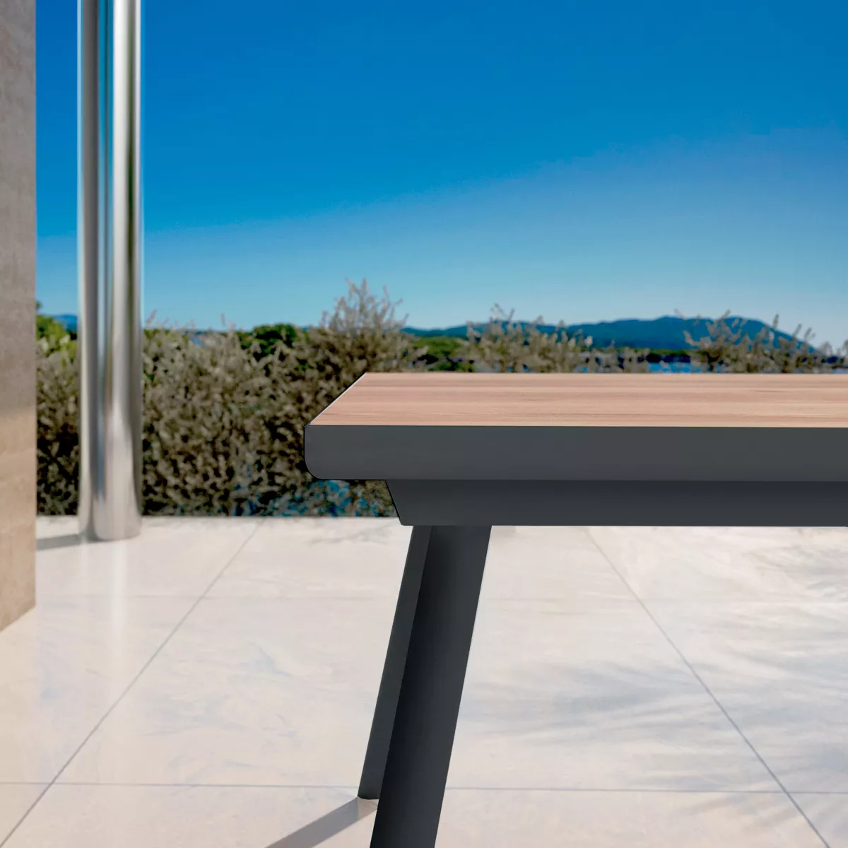 Table de jardin extensible aluminium 10 places (260 x 96 cm) Amalfi - Gris anthracite
