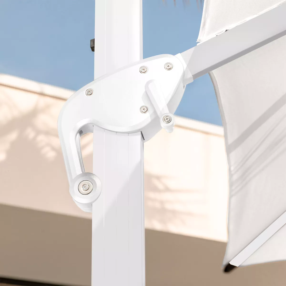 Zweefparasol rechthoekig (L4 x 3m) Yucatan - Wit