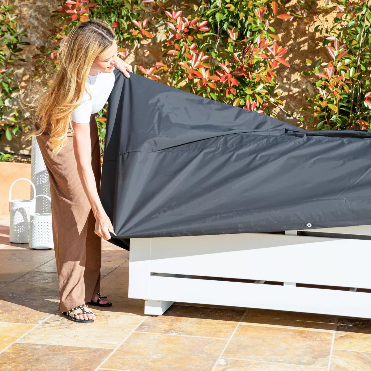 Housse de protection Imperméable pour Salon de jardin 250 x 250 cm - Gris