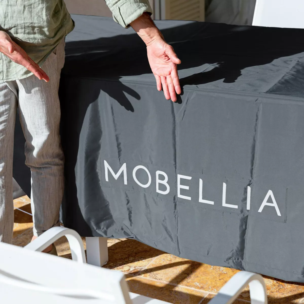 Housse de protection Imperméable pour Table rectangulaire 185 x 125 cm - Gris