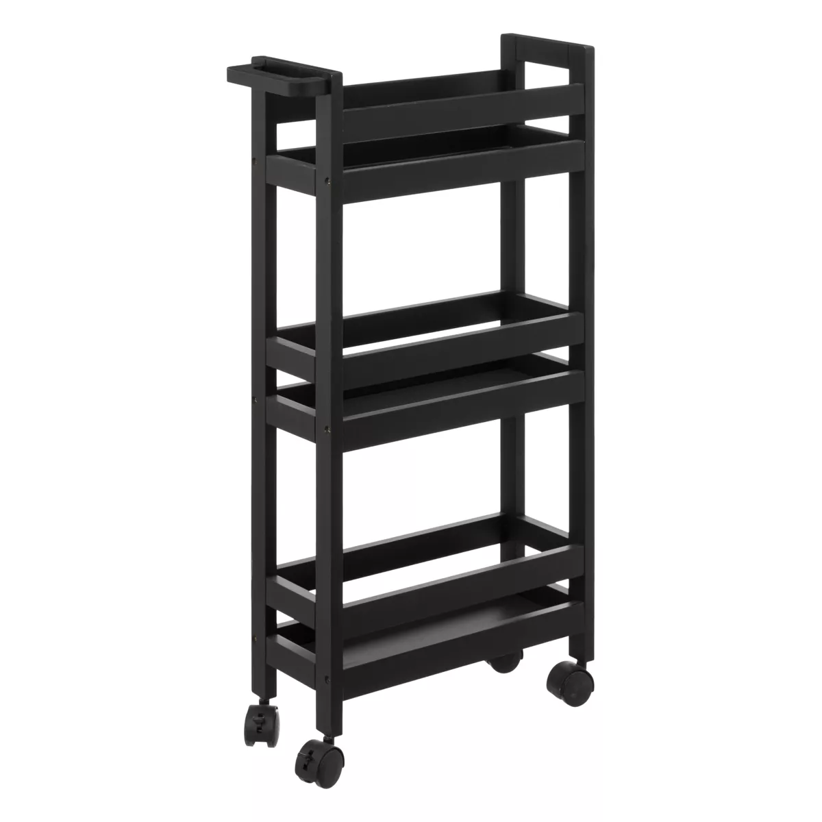 Carrello con 3 livelli a rotelle (40 x 15 x 75 cm) Colorama Nero