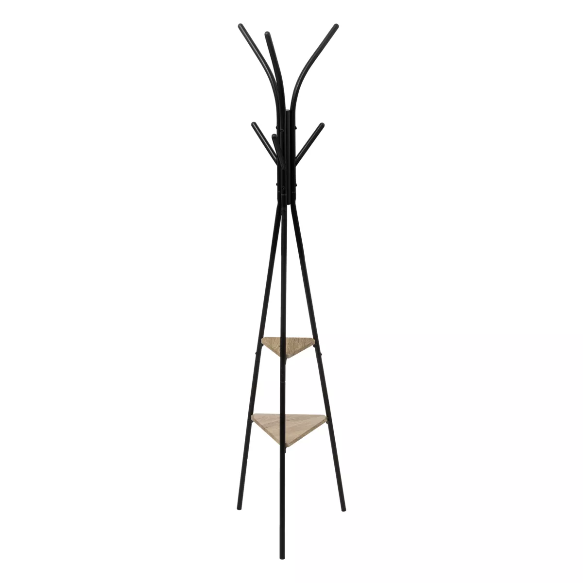 Garderobestativ i metal og træ (175 cm) Jano Sort