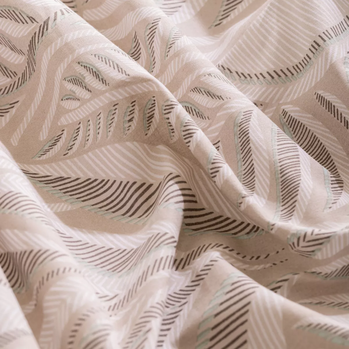 Housse de couette et deux taies coton (240 x 220 cm) Nalh Beige