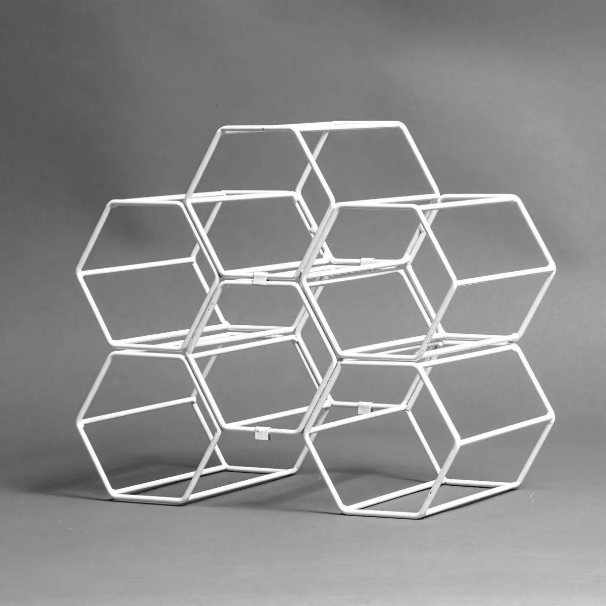 set di 2 portabottiglie metallo impilabili (H26 cm) Côme Bianco 2