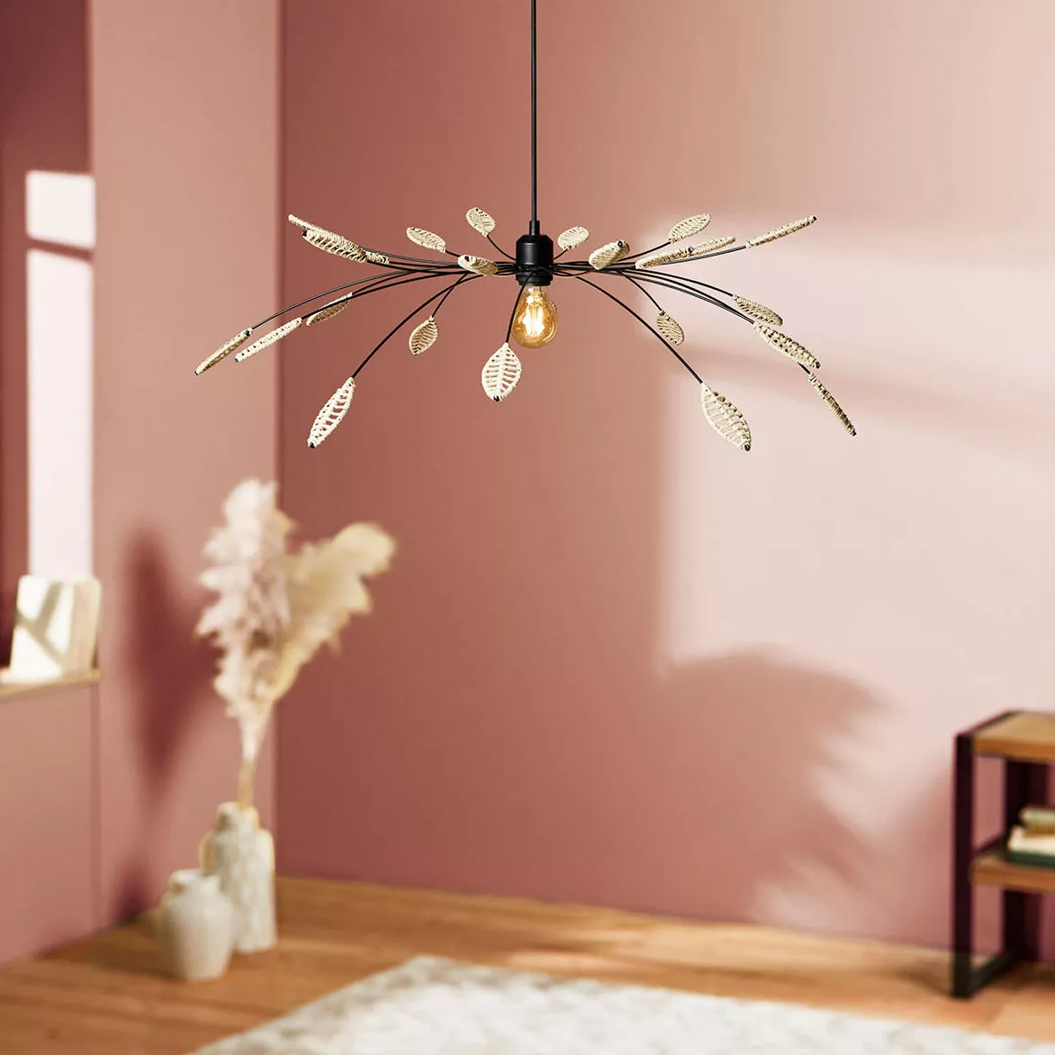 SUSP.MƒT.CORDE ELLISSE NAT.GM Dim : 85x85xH12cm