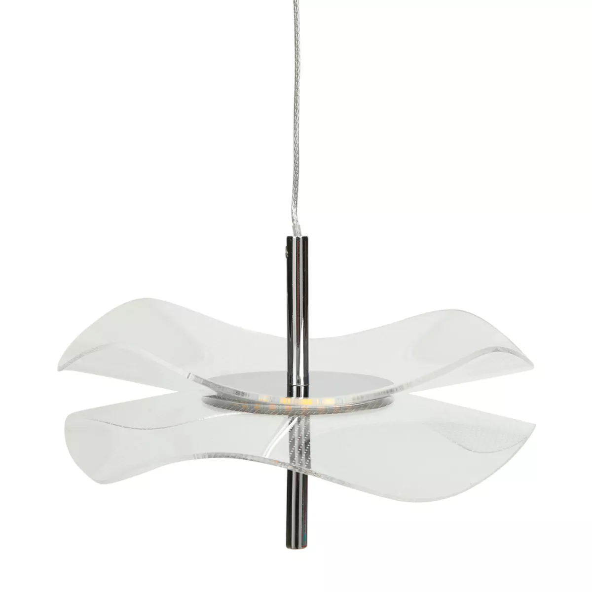 Suspension aluminium moderne LED (D20 cm) Stellar Transparent