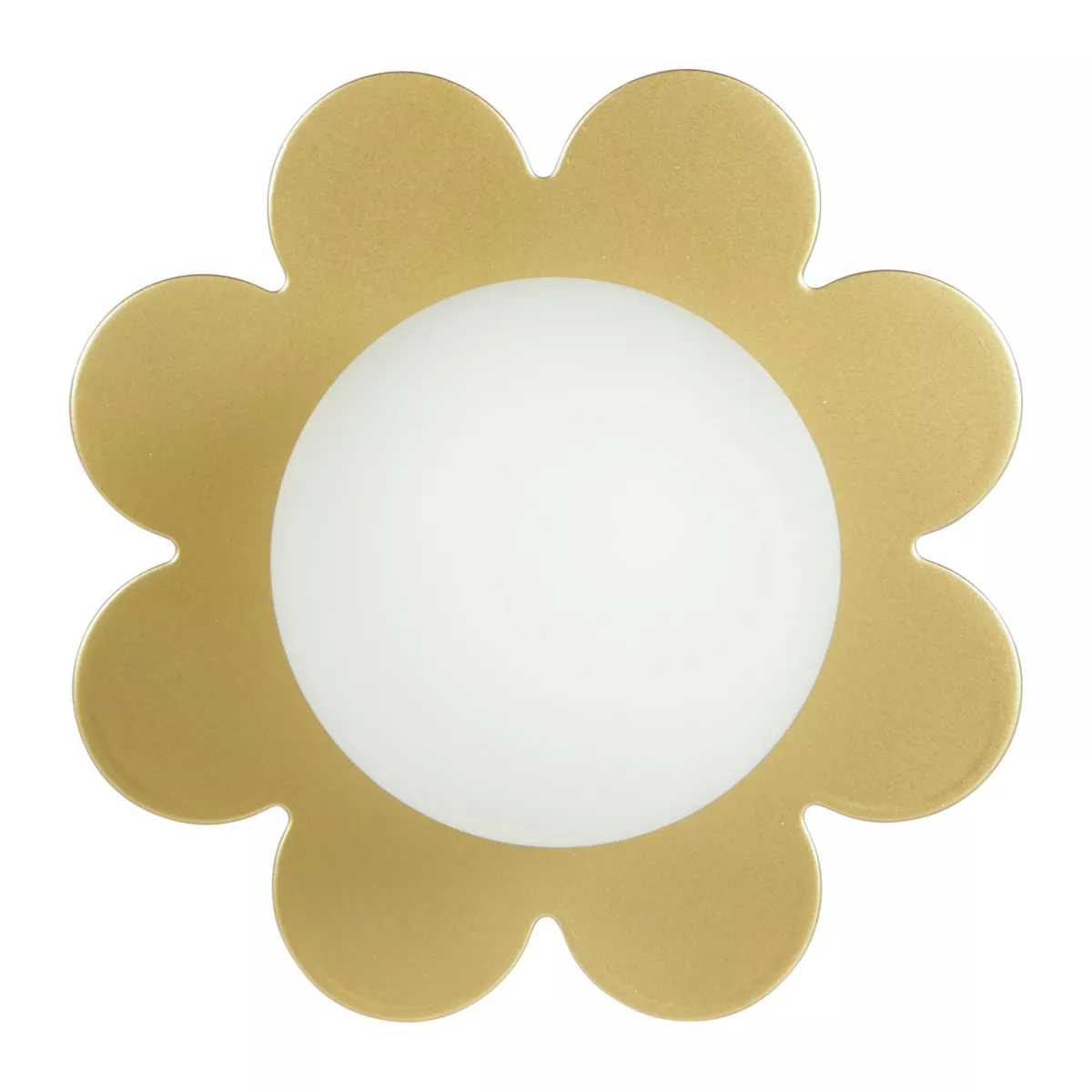 Lampada da parete metallo Fleur perlato Bianco e Oro